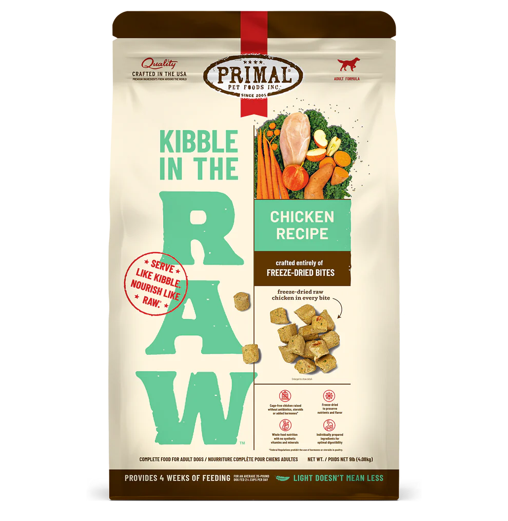 Primal Chicken Kibble in the Raw
