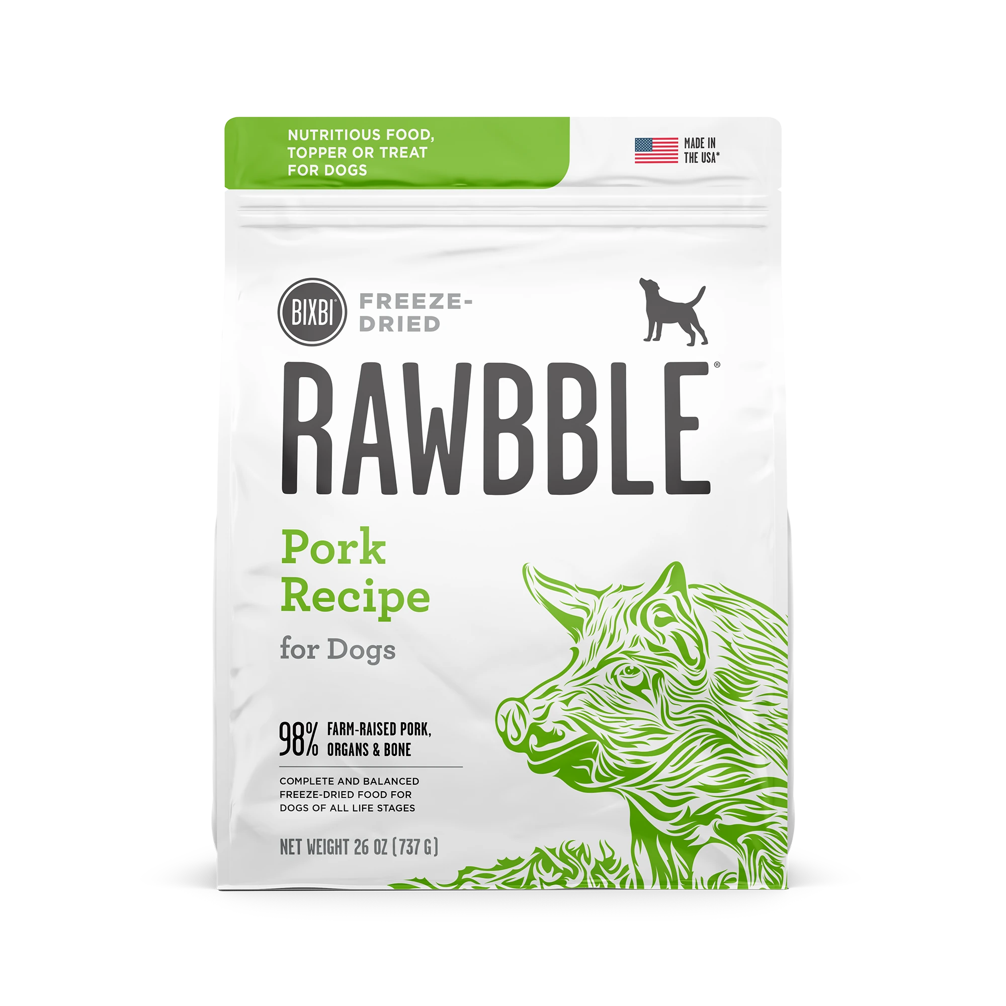 Bixbi Rawbble Pork Freeze Dried Dog Food