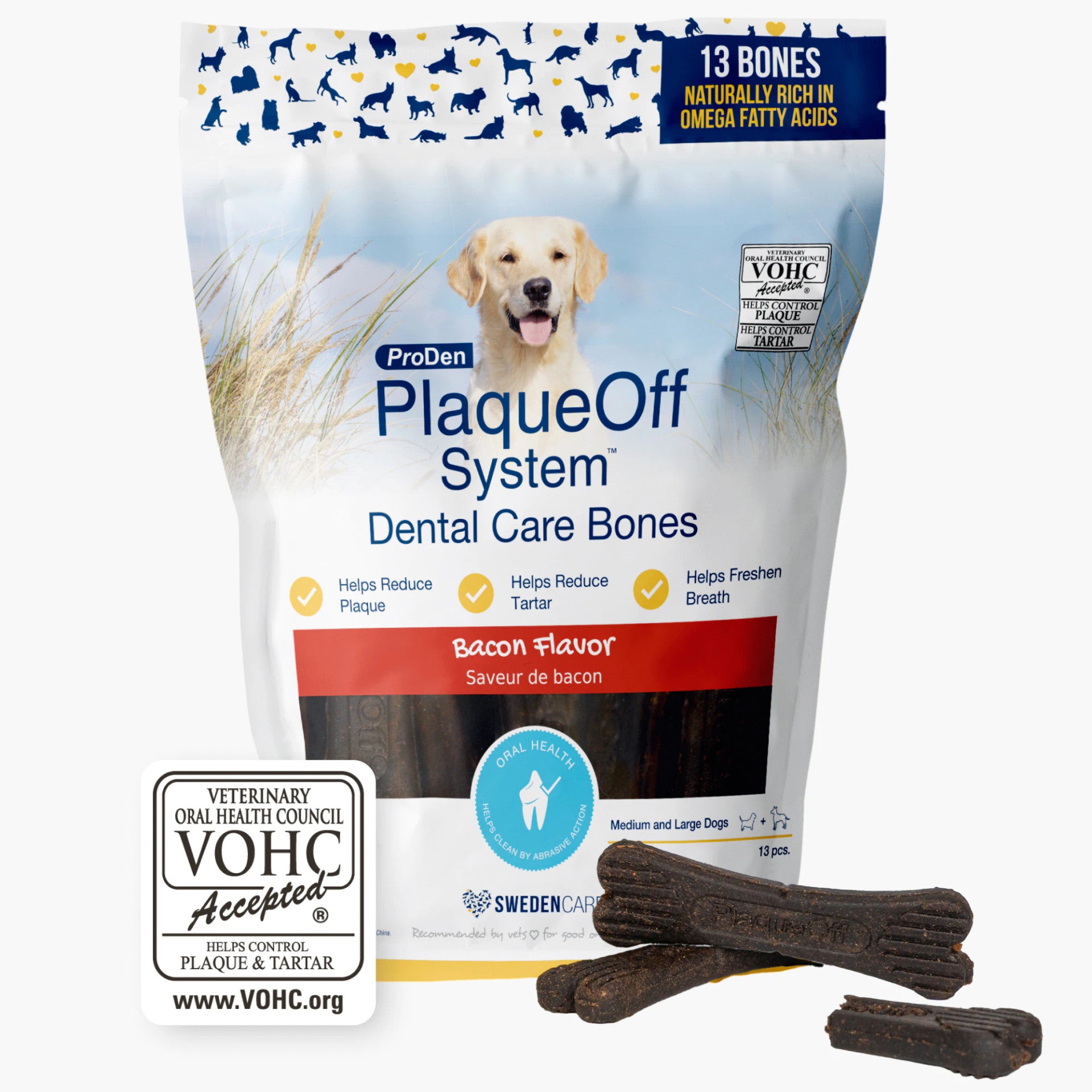 Plaque Off Dental Care Bones- Bacon