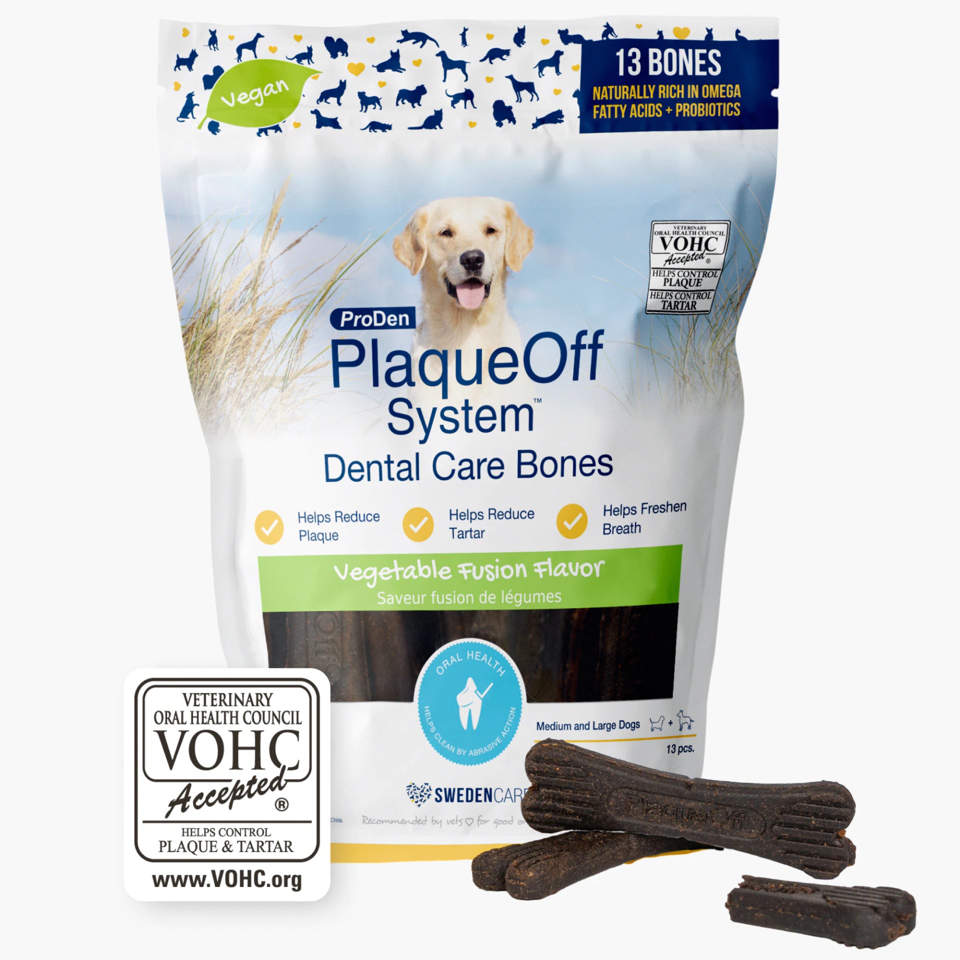 PlaqueOff Dental Care Bones - Vegetable Fusion