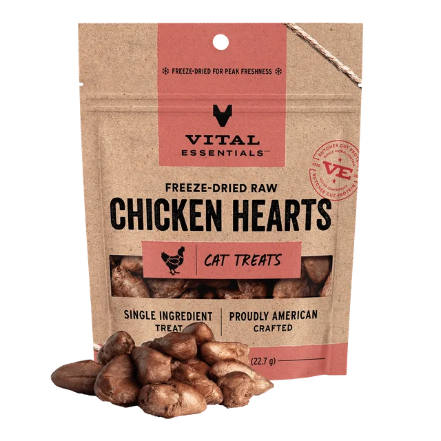 Vital Essential Chicken Heart Cat Treats