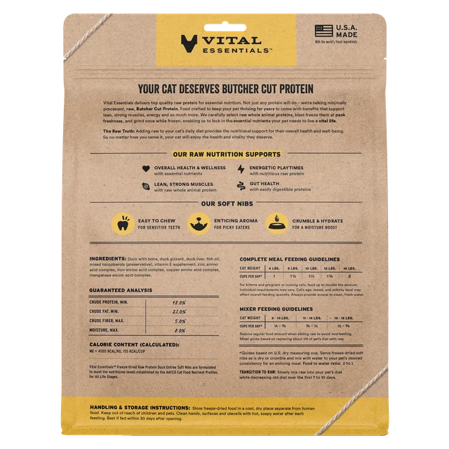 Vital Essential Duck Entree Mini Nibs 12oz Cat